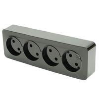 Розетка на 4 гнезда без заземления София (черный матовый) / Stekker MST10-14-05