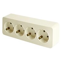 Розетка на 4 гнезда с заземлением София (слоновая кость) / Stekker MST16-14-04