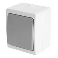 Выключатель одноклавишный Велена (белый/серый) / Stekker PSW10-211-54