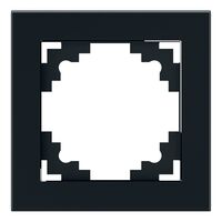 Рамка на 1 пост Катрин (черный, Glance) / Stekker GFR00-7001-05