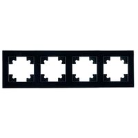 Рамка на 4 поста Катрин (черный, Glance) / Stekker GFR00-7004-05