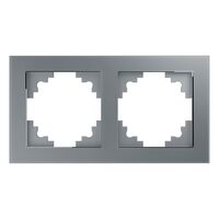 Рамка на 2 поста Катрин (серебро, Glance) / Stekker GFR00-7002-03