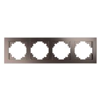 Рамка на 4 поста Катрин (шоколад, Glance) / Stekker GFR00-7004-04