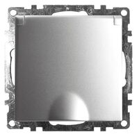 Розетка с заземлением, крышкой и защитными шторками Катрин (серебро) / Stekker GLS16-7112-03