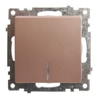 Выключатель одноклавишный с подсветкой Катрин (шампань) / Stekker GLS10-7101-02