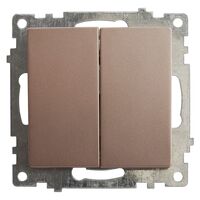 Выключатель двухклавишный Катрин (шампань) / Stekker GLS10-7104-02