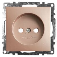 Розетка без заземления с защитными шторками Катрин (шампань) / Stekker GLS10-7109-02