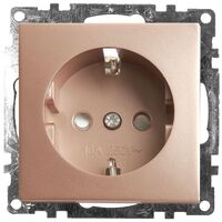 Розетка с заземлением и защитными шторками Катрин (шампань) / Stekker GLS16-7110-02
