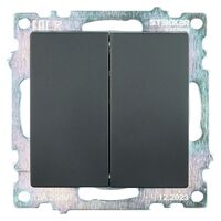 Выключатель двухклавишный Катрин (черный) / Stekker GLS10-7104-05