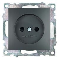 Розетка без заземления с защитными шторками Катрин (черный) / Stekker GLS10-7109-05