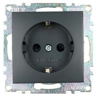 Розетка с заземлением и защитными шторками Катрин (черный) / Stekker GLS16-7110-05