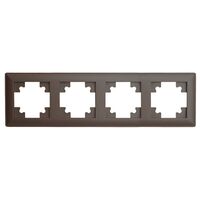 Рамка на 4 поста Катрин (шоколад, Light) / Stekker PFR00-7004-04
