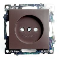 Розетка без заземления с защитными шторками Катрин (шоколад) / Stekker GLS10-7109-04