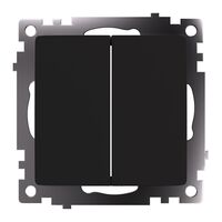 Переключатель двухклавишный Катрин (черный) / Stekker GLS10-7107-05