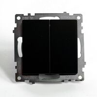 Переключатель двухклавишный Катрин (черный) / Stekker GLS10-7107-05