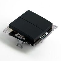 Переключатель двухклавишный Катрин (черный) / Stekker GLS10-7107-05