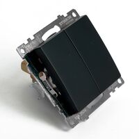 Переключатель двухклавишный Катрин (черный) / Stekker GLS10-7107-05