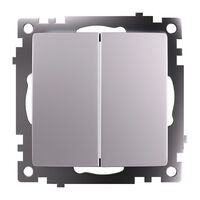 Переключатель двухклавишный Катрин (серебро) / Stekker GLS10-7107-03