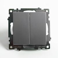 Переключатель двухклавишный Катрин (серебро) / Stekker GLS10-7107-03