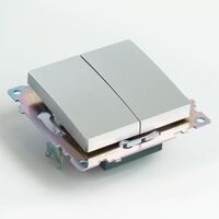 Переключатель двухклавишный Катрин (серебро) / Stekker GLS10-7107-03