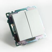 Переключатель двухклавишный Катрин (серебро) / Stekker GLS10-7107-03