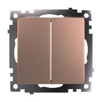 Переключатель двухклавишный Катрин (шампань) / Stekker GLS10-7107-02