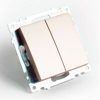 Переключатель двухклавишный Катрин (шампань) / Stekker GLS10-7107-02