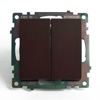 Переключатель двухклавишный Катрин (шоколад) / Stekker GLS10-7107-04