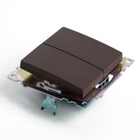 Переключатель двухклавишный Катрин (шоколад) / Stekker GLS10-7107-04