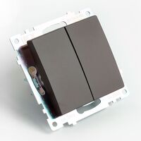 Переключатель двухклавишный Катрин (шоколад) / Stekker GLS10-7107-04