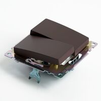 Переключатель двухклавишный Катрин (шоколад) / Stekker GLS10-7107-04