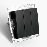 Выключатель трехклавишный Катрин (черный) / Stekker GLS10-7108-05