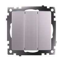 Выключатель трехклавишный Катрин (серебро) / Stekker GLS10-7108-03