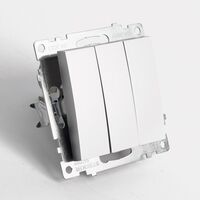 Выключатель трехклавишный Катрин (серебро) / Stekker GLS10-7108-03