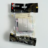 Выключатель трехклавишный Катрин (серебро) / Stekker GLS10-7108-03