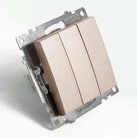 Выключатель трехклавишный Катрин (шампань) / Stekker GLS10-7108-02