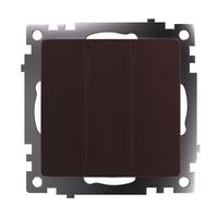 Выключатель трехклавишный Катрин (шоколад) / Stekker GLS10-7108-04