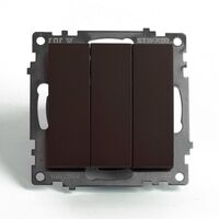 Выключатель трехклавишный Катрин (шоколад) / Stekker GLS10-7108-04