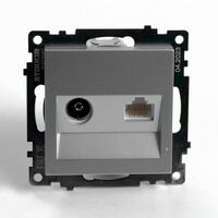Розетка TV + RJ-45 Катрин (серебро) / Stekker GLS00-7106-03