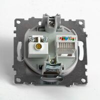 Розетка TV + RJ-45 Катрин (серебро) / Stekker GLS00-7106-03