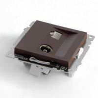 Розетка TV + RJ-45 Катрин (шоколад) / Stekker GLS00-7106-04