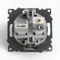 Розетка TV + RJ-45 Катрин (шоколад) / Stekker GLS00-7106-04