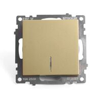 Выключатель одноклавишный с подсветкой Катрин (золото) / Stekker GLS10-7101-08