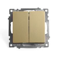 Выключатель двухклавишный Катрин (золото) / Stekker GLS10-7104-08