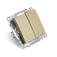 Выключатель двухклавишный Катрин (золото) / Stekker GLS10-7104-08