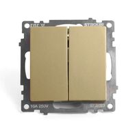 Переключатель двухклавишный Катрин (золото) / Stekker GLS10-7107-08