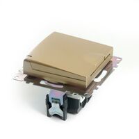 Розетка с заземлением, крышкой и защитными шторками Катрин (золото) / Stekker GLS16-7112-08