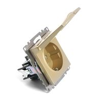 Розетка с заземлением, крышкой и защитными шторками Катрин (золото) / Stekker GLS16-7112-08