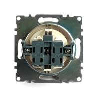 Розетка с заземлением, крышкой и защитными шторками Катрин (золото) / Stekker GLS16-7112-08