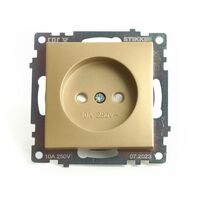 Розетка без заземления с защитными шторками Катрин (золото) / Stekker GLS10-7109-08